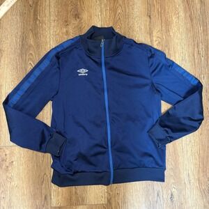 Umbro Navy Blue Track Jacket Full Zip Athletic Sportswear Men's Medium Active